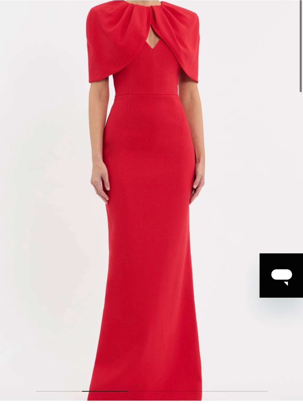 Rebecca Vallance Red Cape-Back Gown